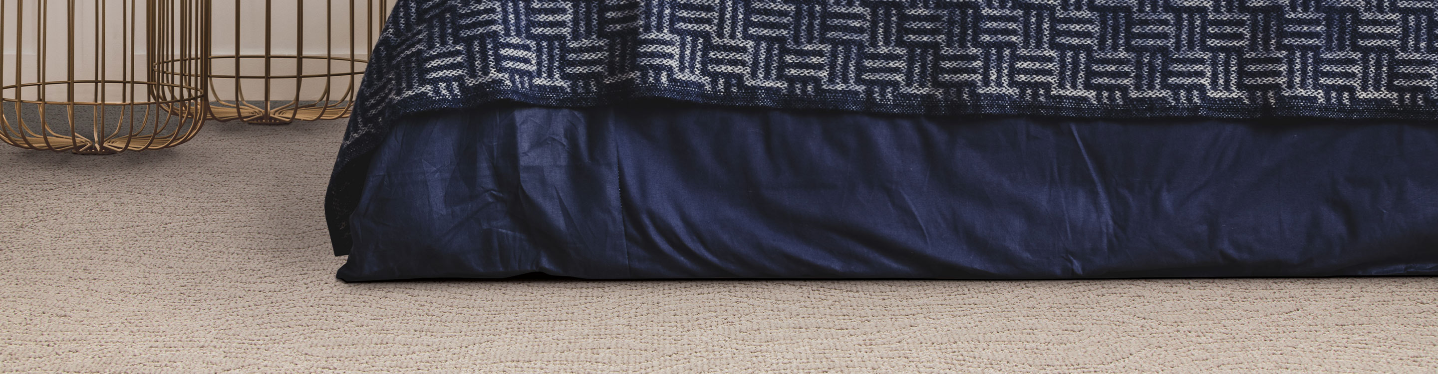 light colored carpet in darker bedroom area
